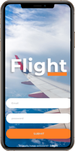 flight booking app login page
